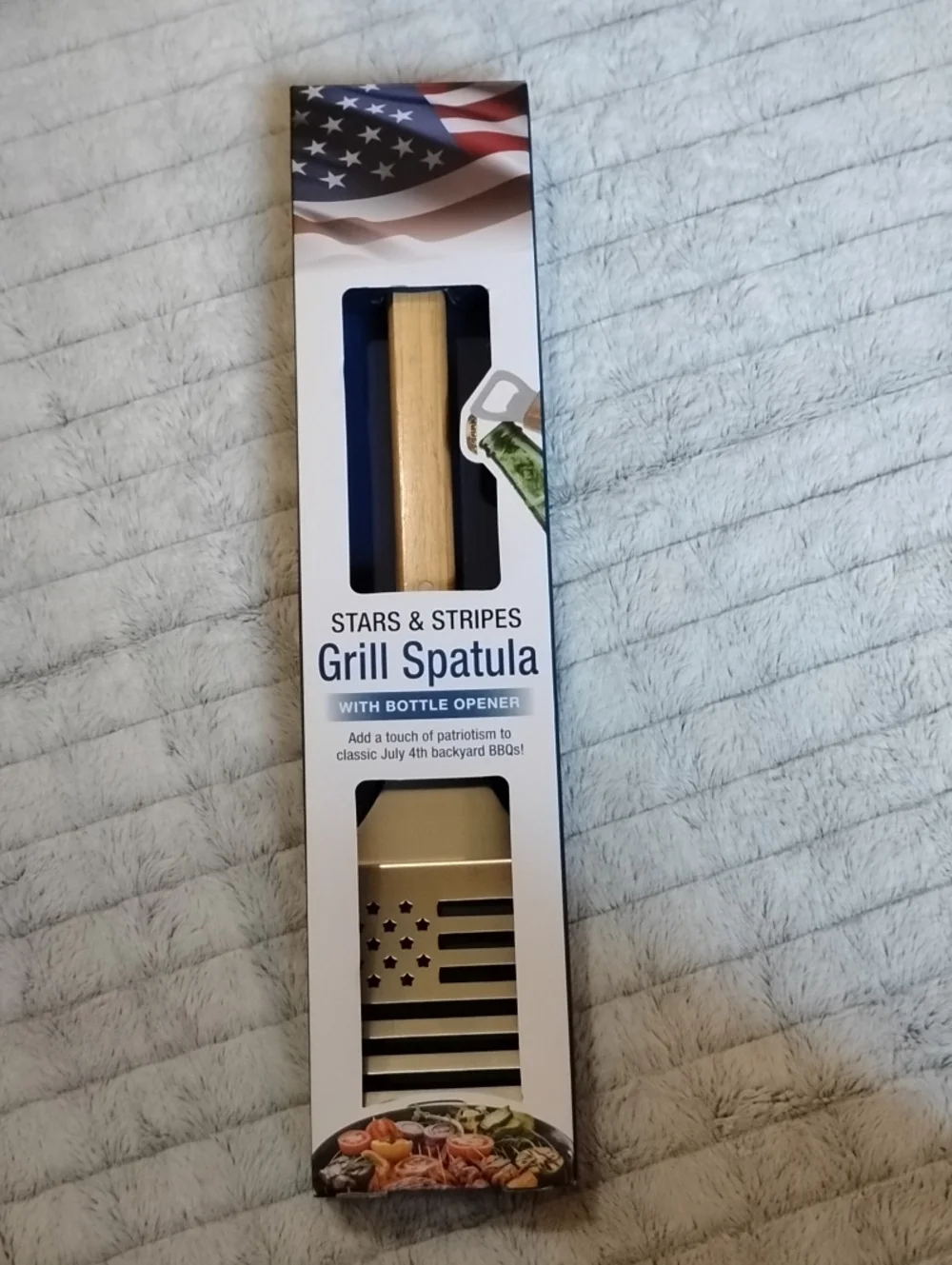 Tailgating? Stars & Stripes Grill Spatula with Bottle Opener Patriotic